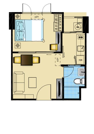 ขายคอนโด The leaf พัฒนาการ ชั้น 16 แบบ 1 Bed ขนาด 30.25ตร.ม ราคา 1.85MB